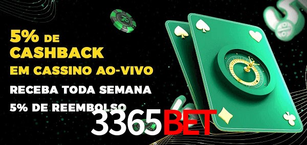 Promoções do cassino ao Vivo 3365bet